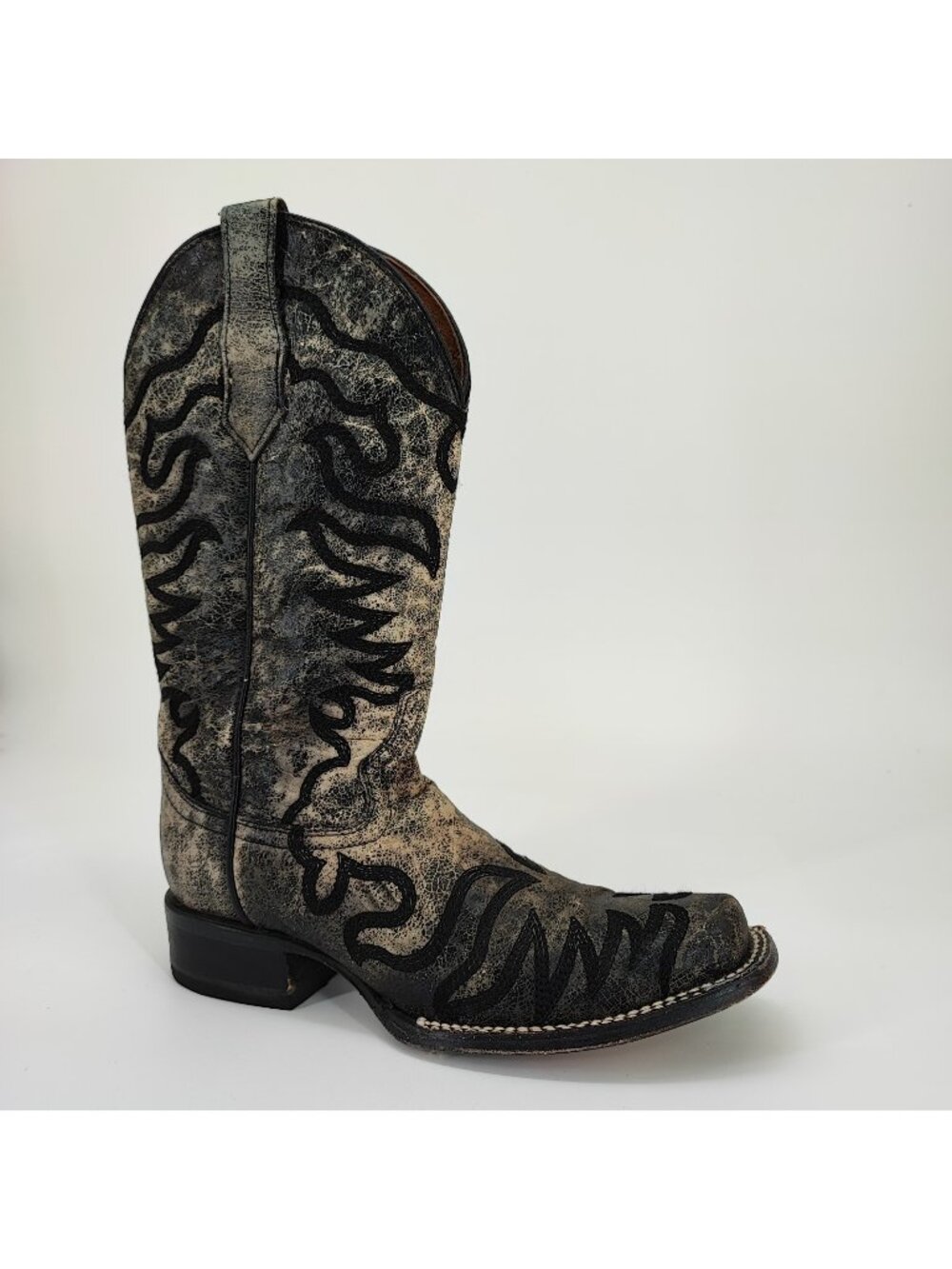 Circle G Corral Women's Size 7 US Western Cowboy Boots Leather Grey Beige L5676